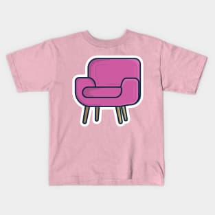 Sofa chair, Armchair for Living Room Sticker vector illustration. Interior indoor objects icon concept. Furniture for the home and office decoration sticker vector design with shadow. Kids T-Shirt